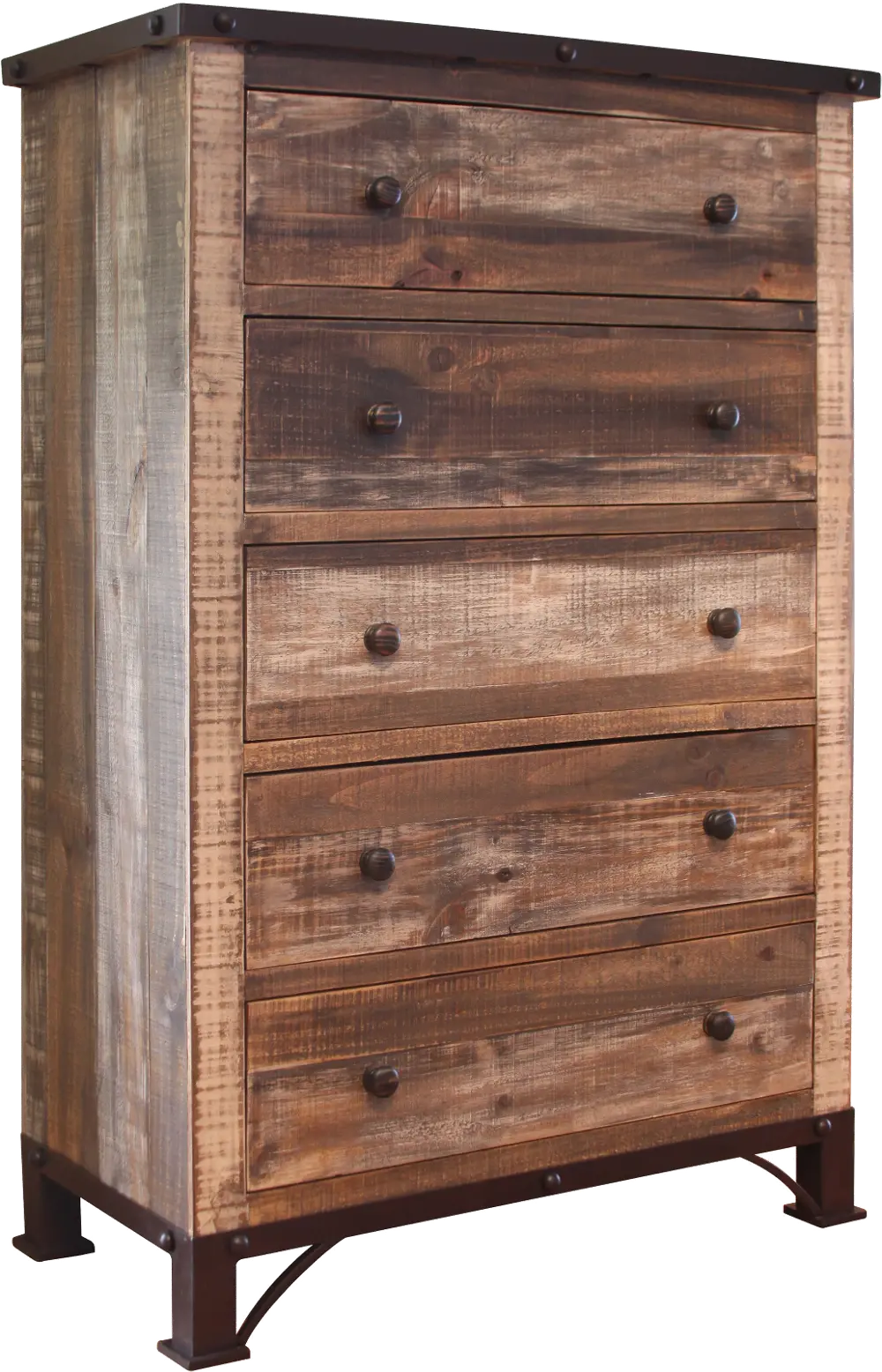 Antique Pine Chest of Drawers-1