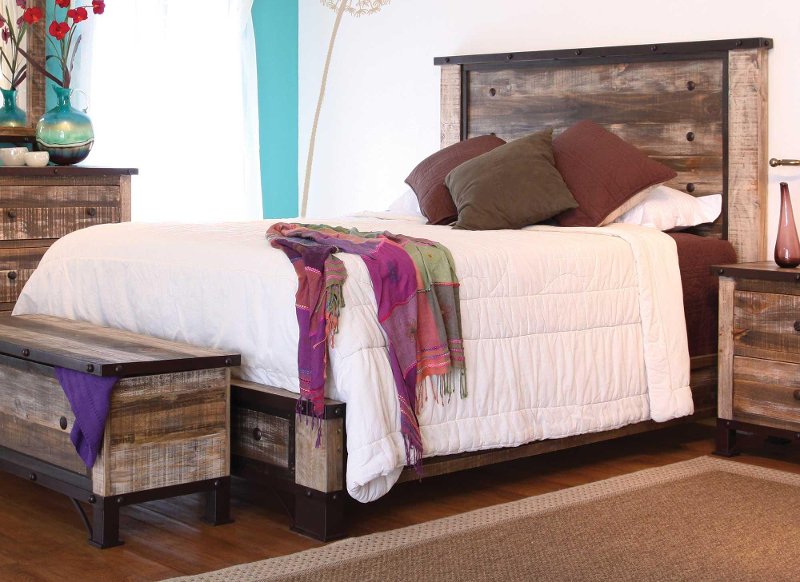 Antique Brown Rustic King Size Bed Rc Willey Antique Brown Rustic King Size Bed Rc, Rc Willey King Size Bed