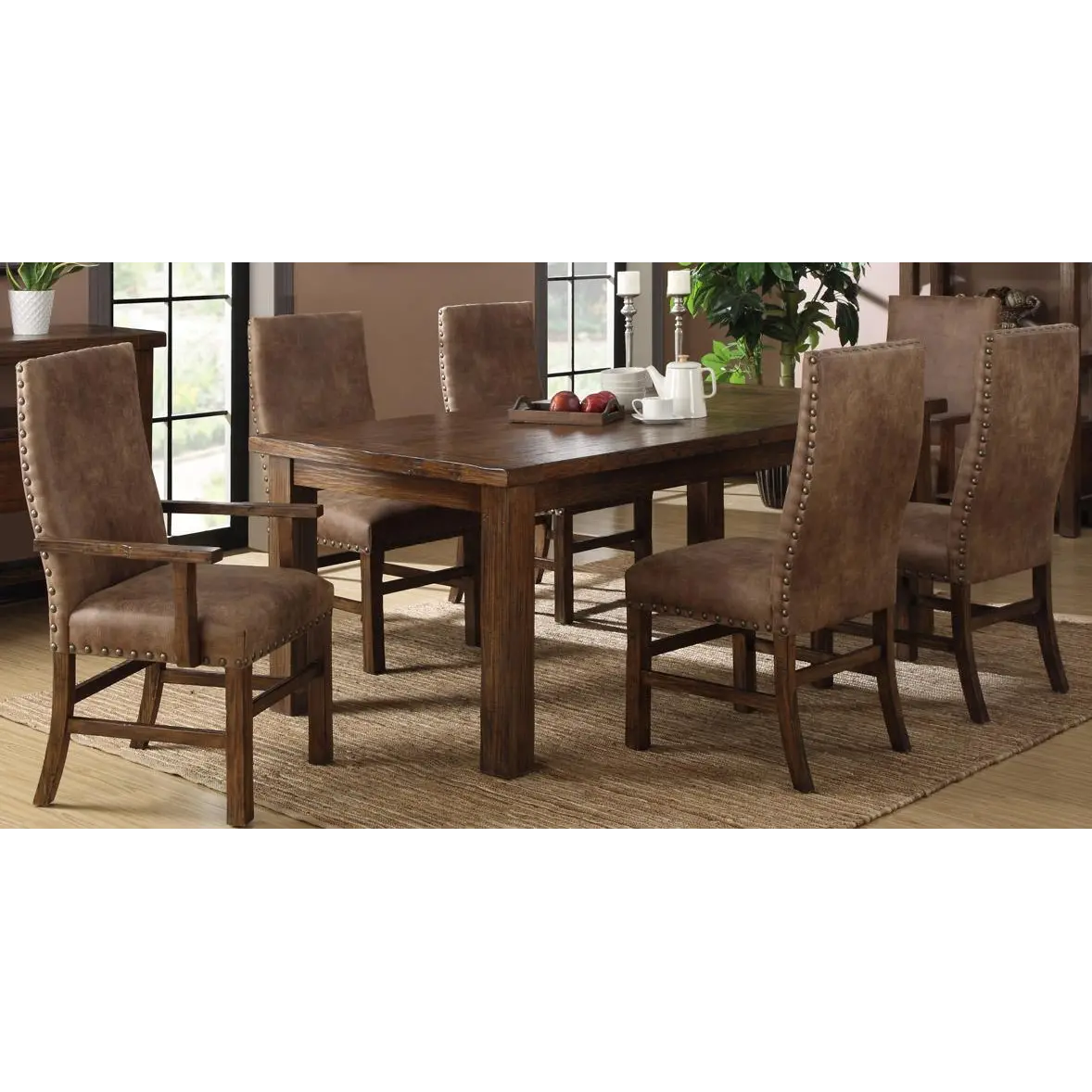 Chambers Creek Brown 5 Piece Dining Room Set with Upholstered Chairs-1