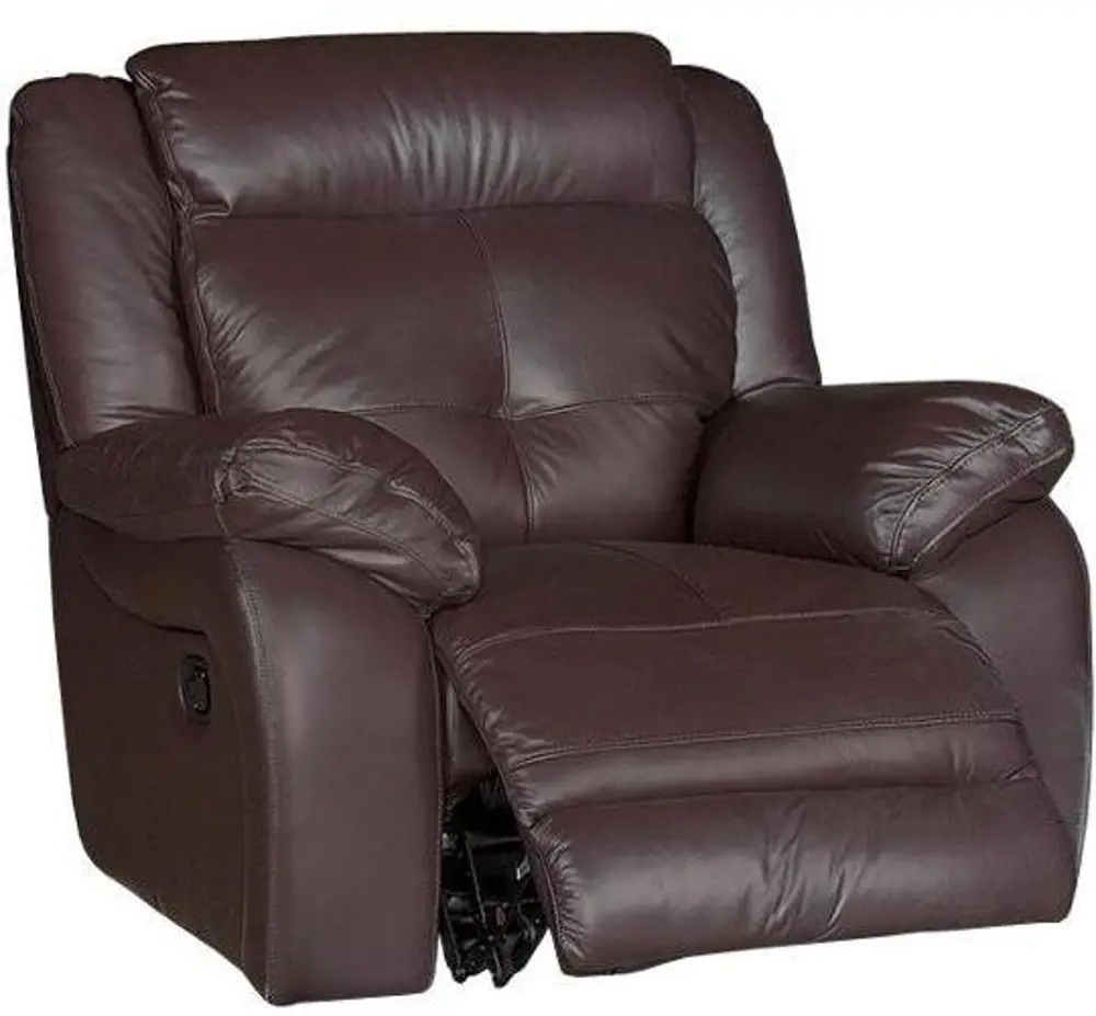 Chocolate Leather-Match Power Recliner - Nuveau-1