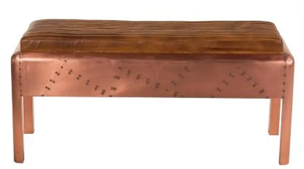 Copper and Leather Coffee Table-1