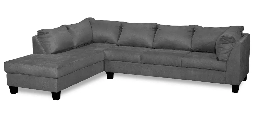 Raven Gray Casual Contemporary 2 Piece Sectional - Marquis-1
