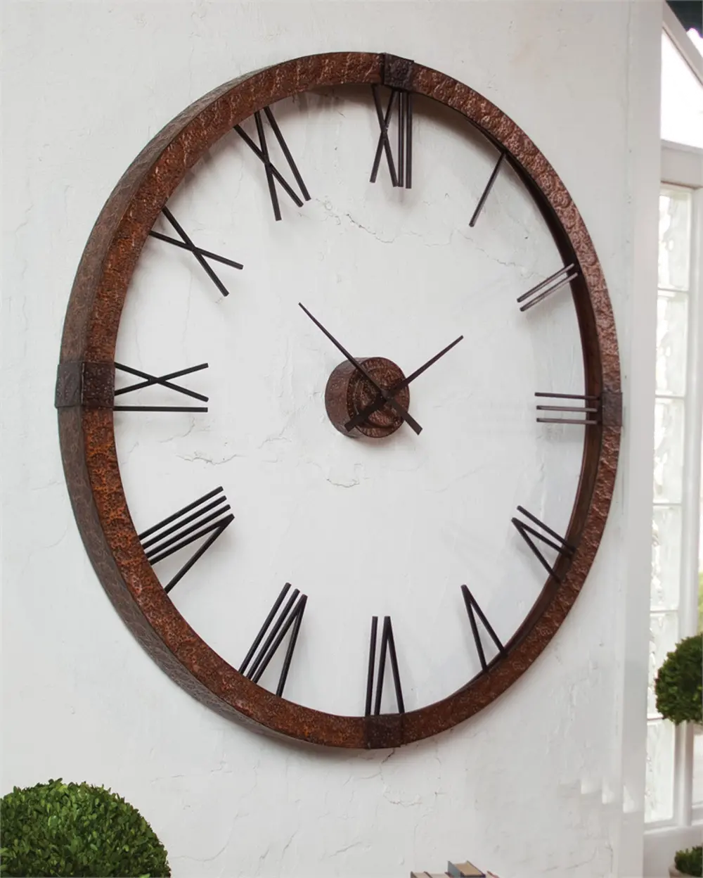 Round Hammered Copper 60 Inch Wall Clock-1