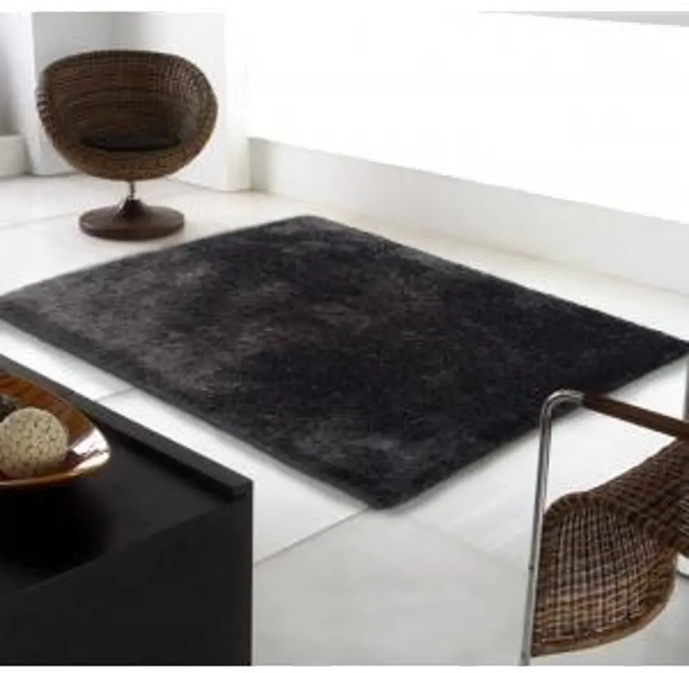 Viscose 5 x 7 Black Area Rug-1