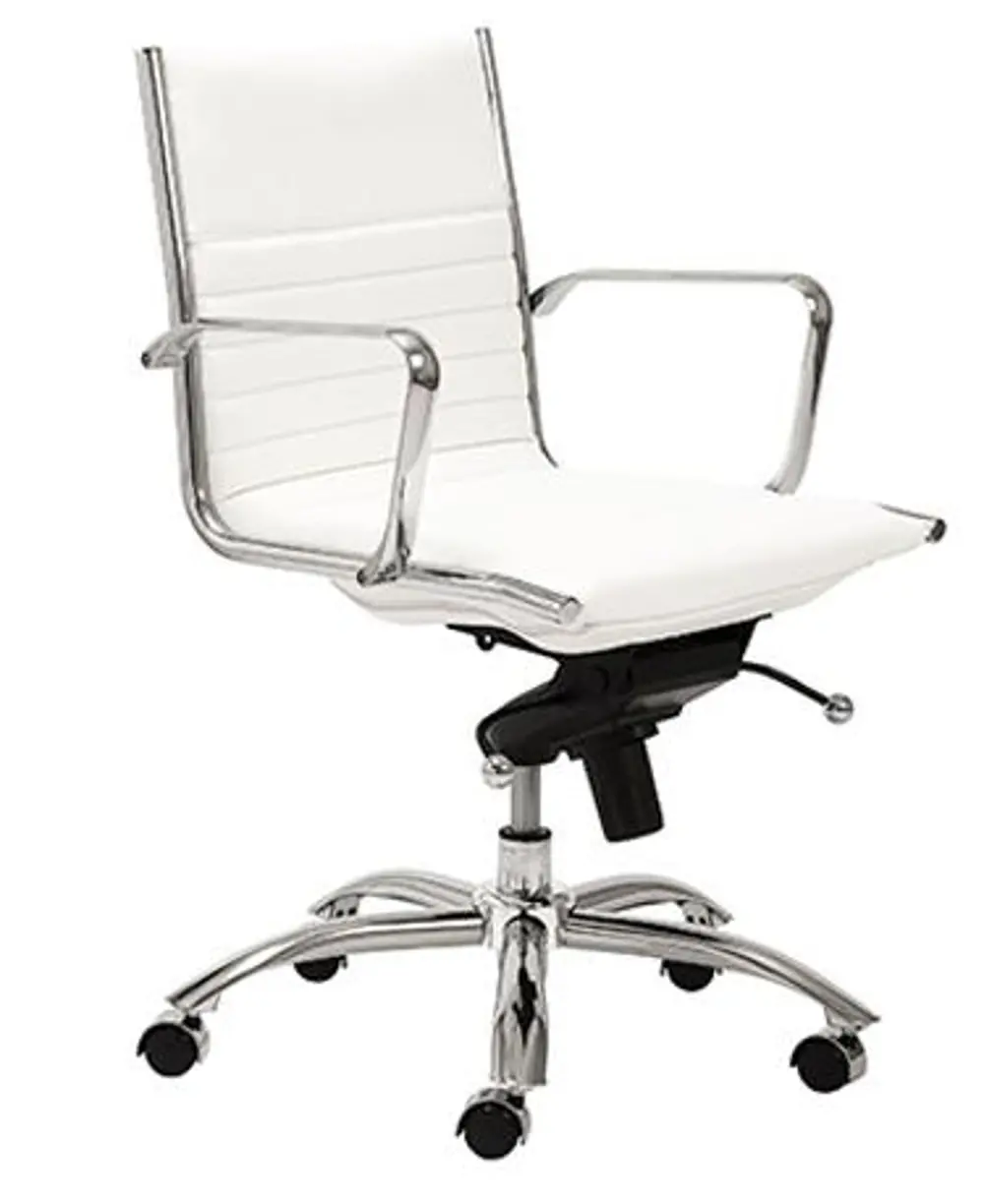 White Low-Back Office Chair - Dirk -1