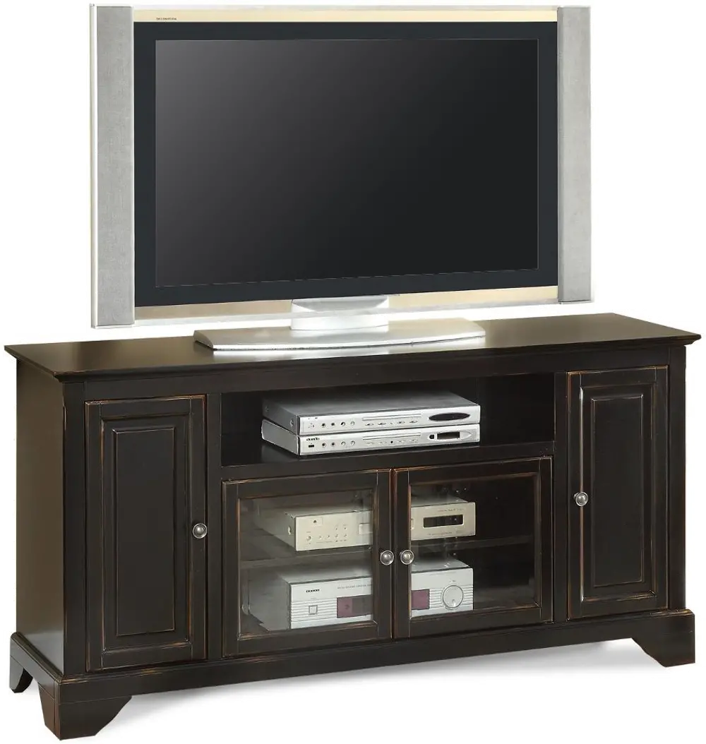60 Inch Distressed Black TV Stand - River City-1