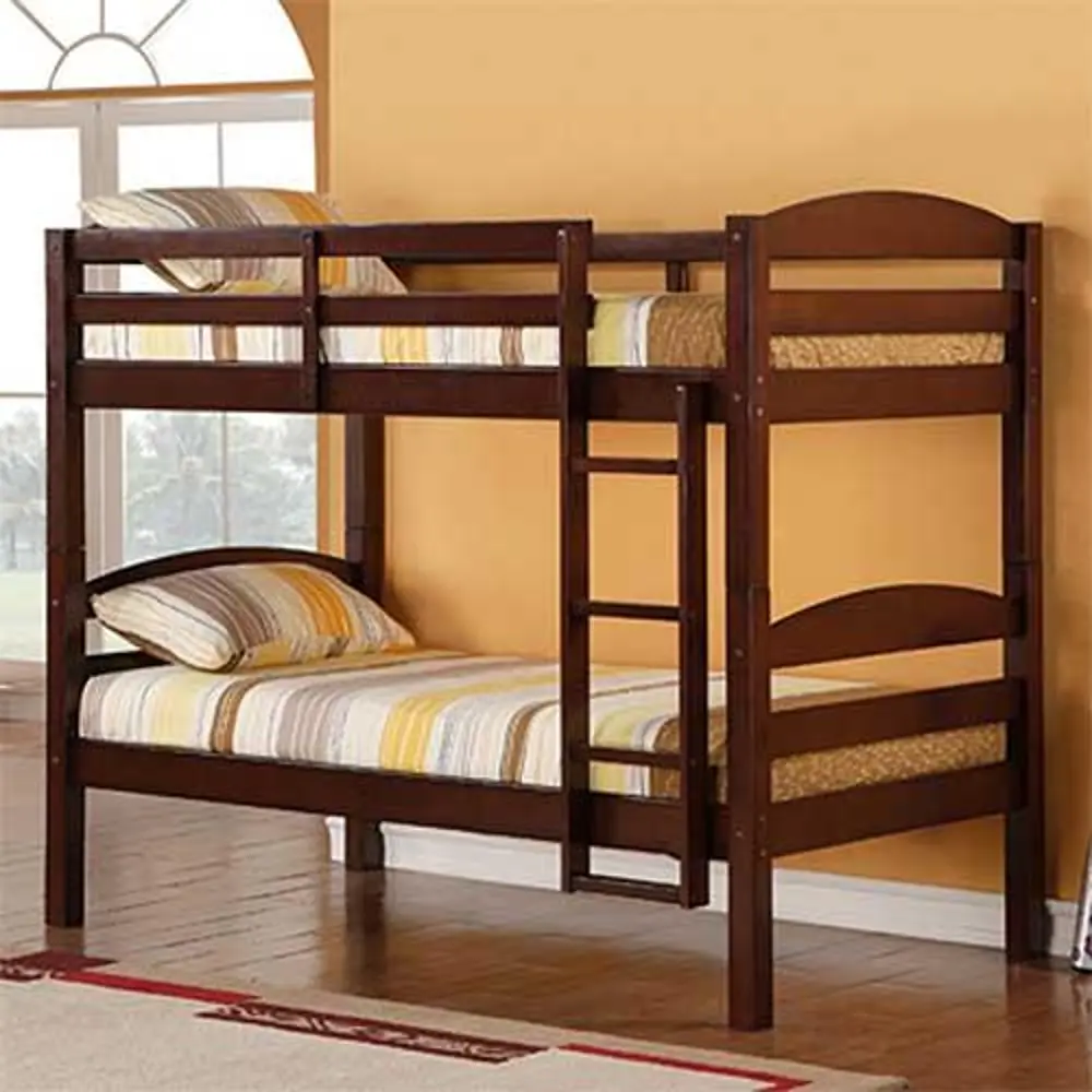 BWSTOTES Contemporary Brown Twin-over-Twin Bunk Bed - Carolina-1