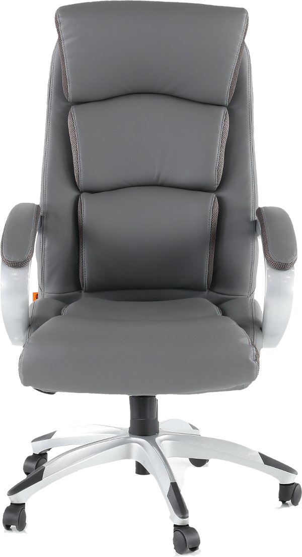 Gray leather executive office chair