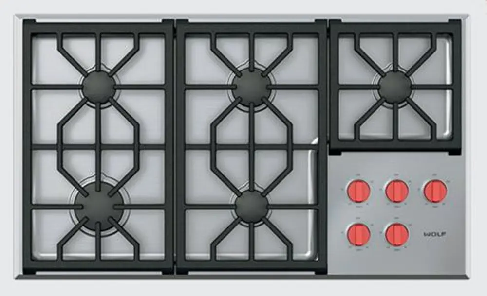 CG365P/S Wolf 36 Inch Professional Gas Cooktop - Stainless Steel-1