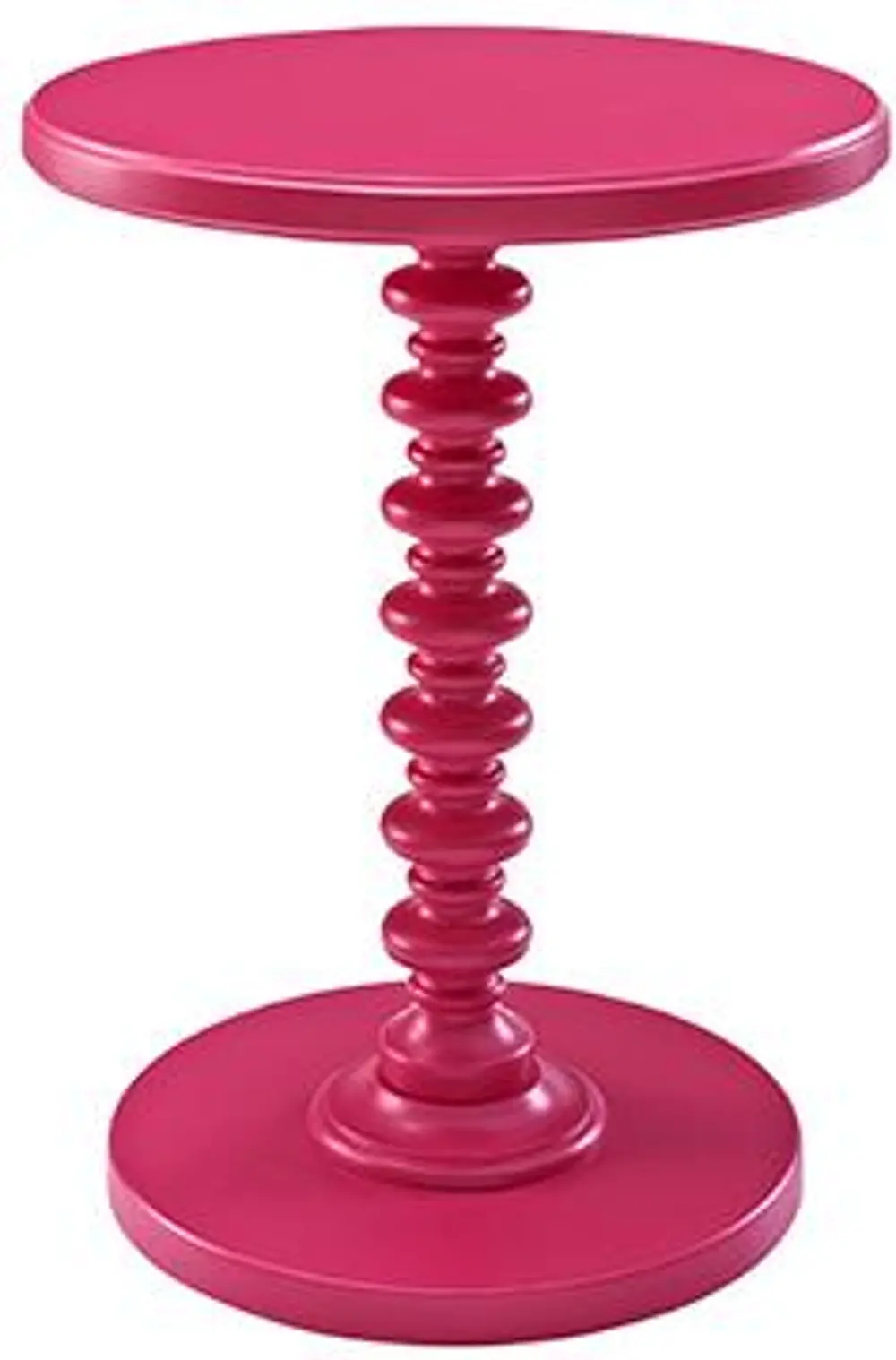 Bubblegum Pink Pedestal Spindle Accent Table-1