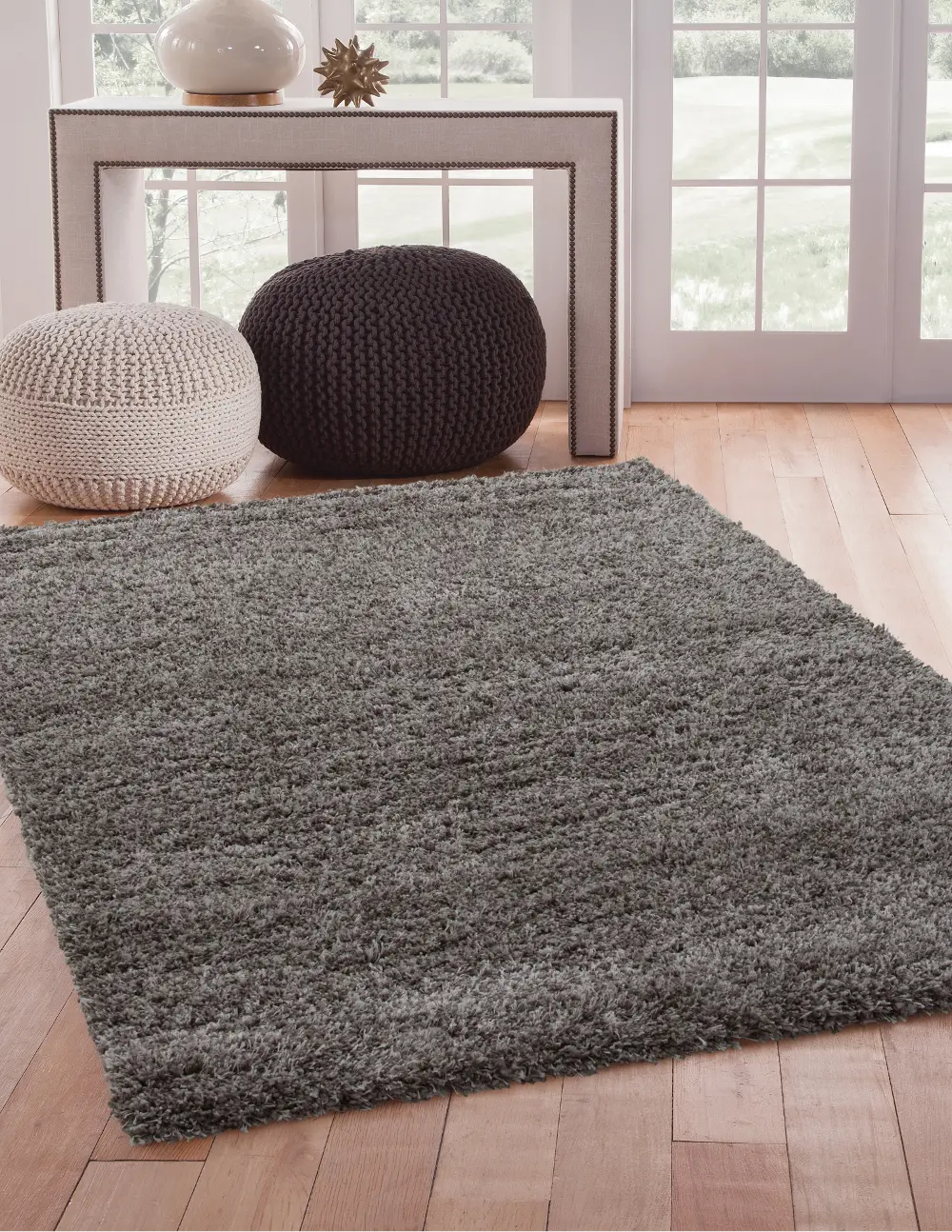 Comfort Shag 5 x 8 Light Gray Area Rug-1