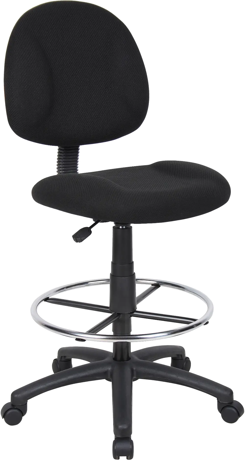 Black Contoured Adjustable Drafting Office Chair-1