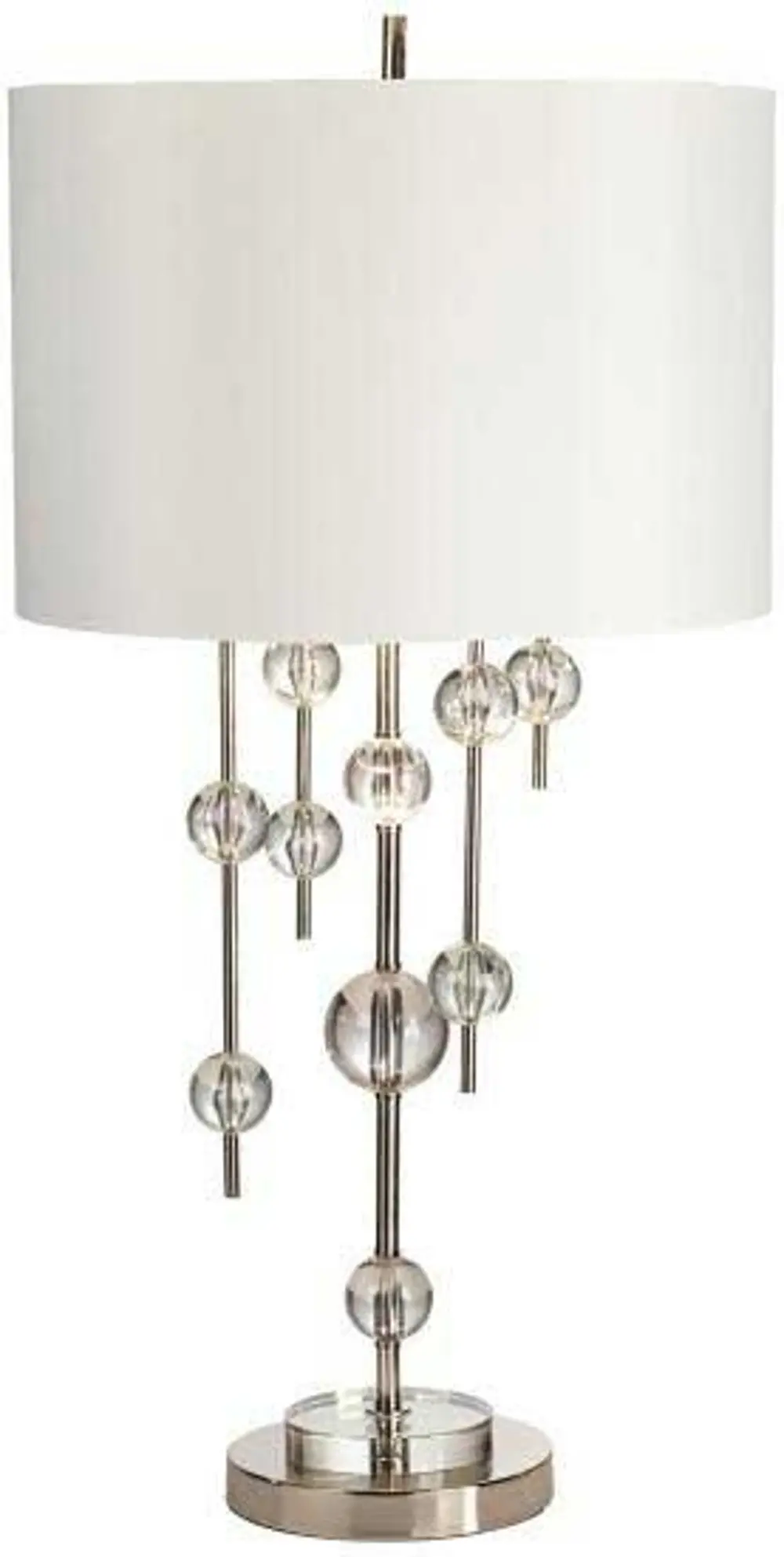32 Inch New York Polished Nickel and Glass Table Lamp-1