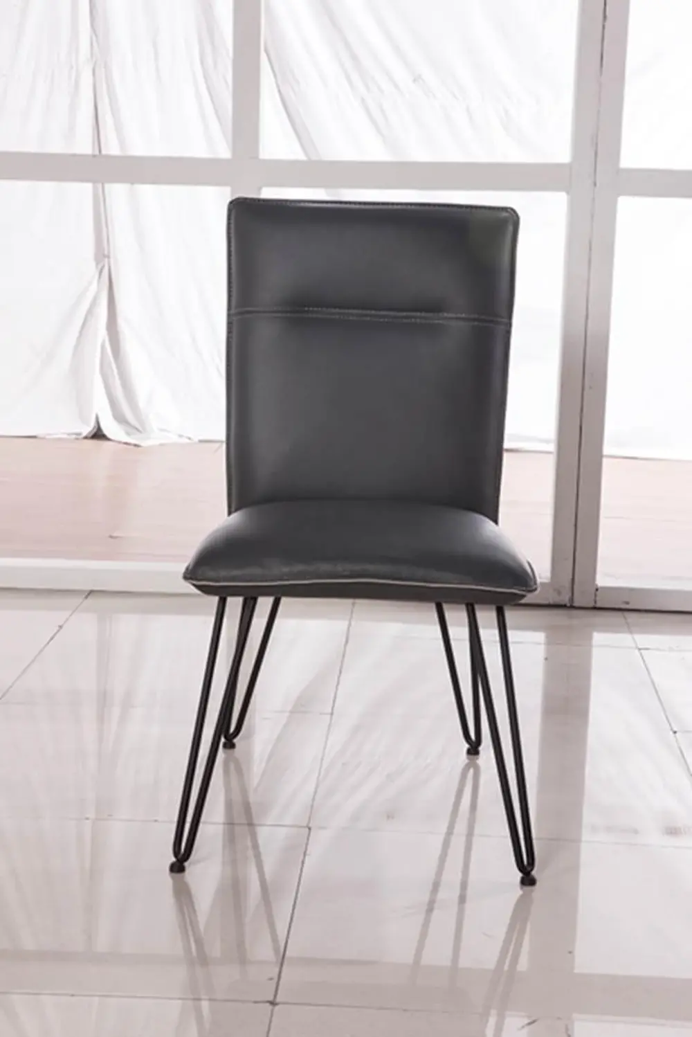 Charcoal Modern Dining Room Chair - Live Edge -1
