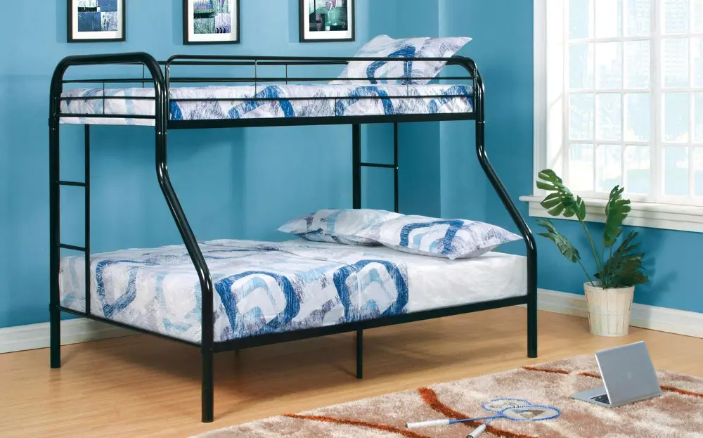 Black Twin-over-Full Bunk Bed - Rylie -1