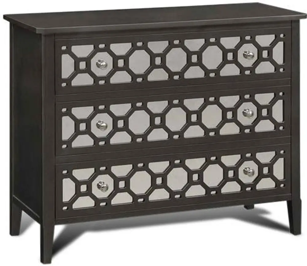 61620 Charcoal Mirrored 3 Drawer Chest-1