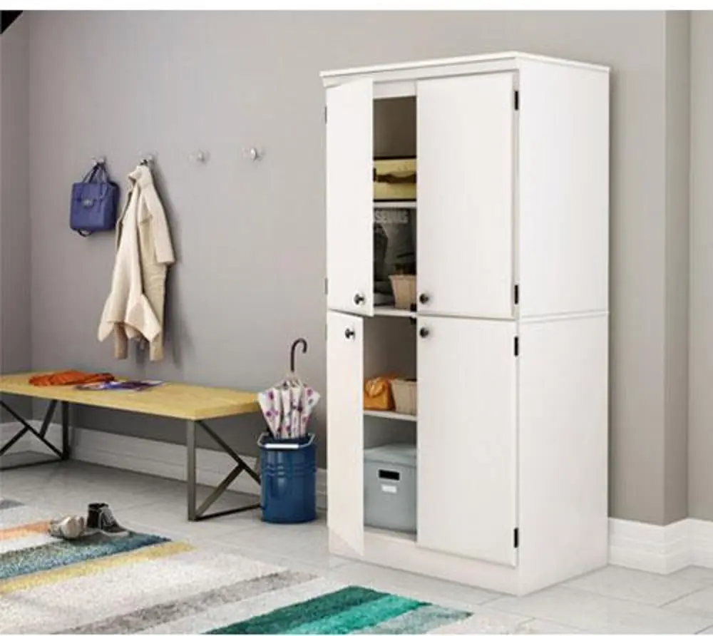 7260971 White 4-Door Storage Cabinet - Morgan-1