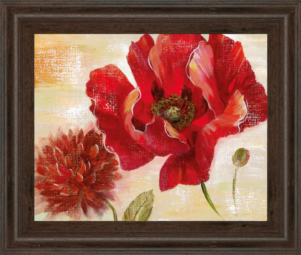 Passion For Poppies II Red Framed Wall Art-1