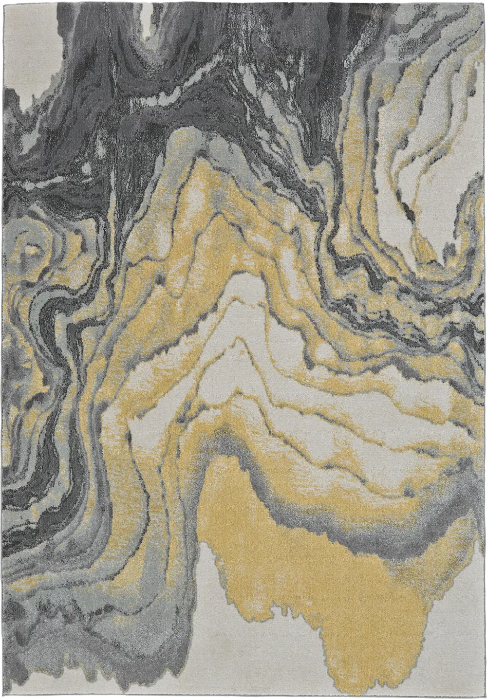 5 x 8 Medium Slate Gray and Yellow Area Rug - Bleeker-1