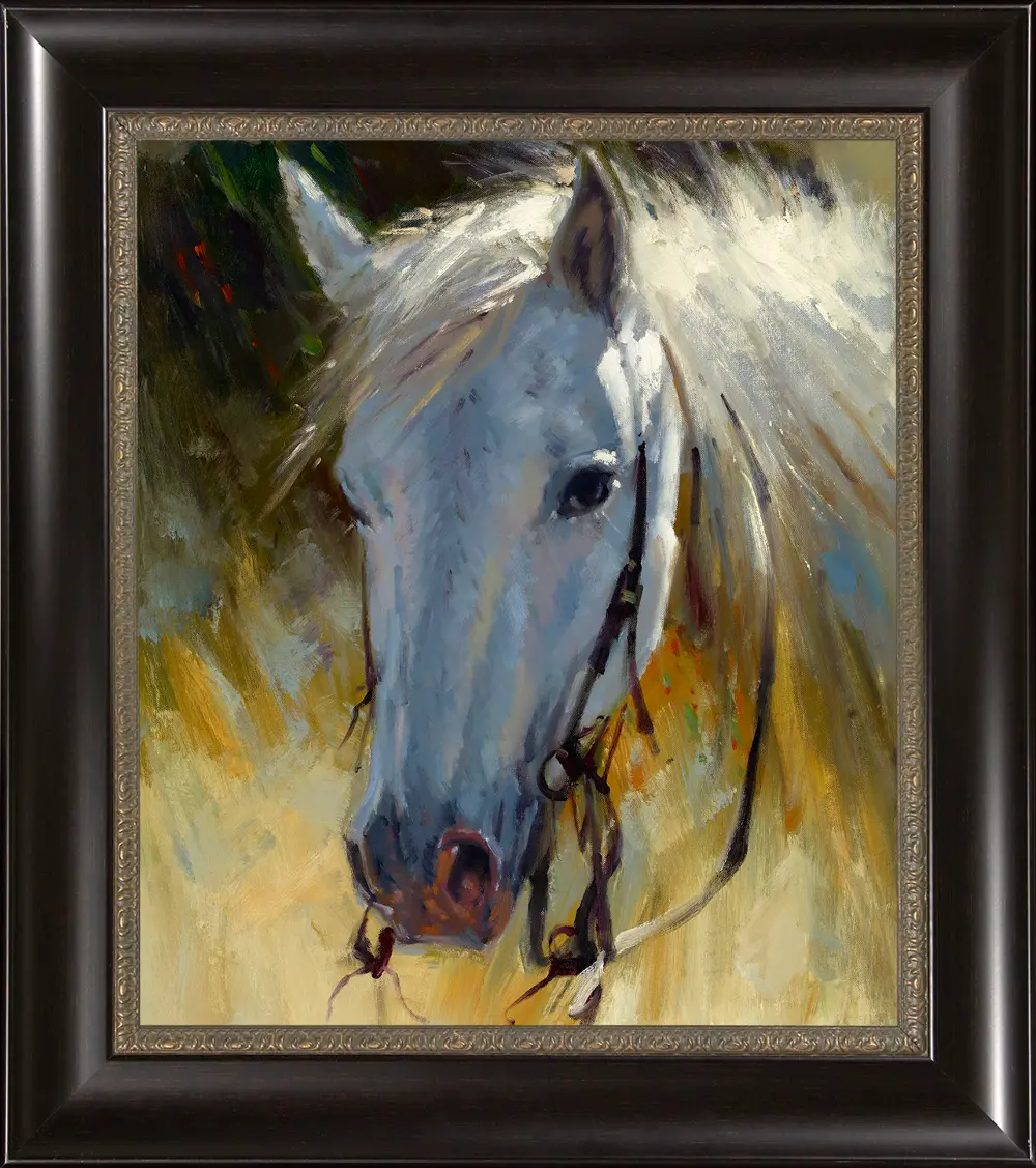 White Horse Framed Wall Art-1