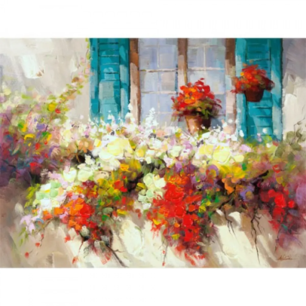 Window Box Multi Color Canvas Wall Art-1