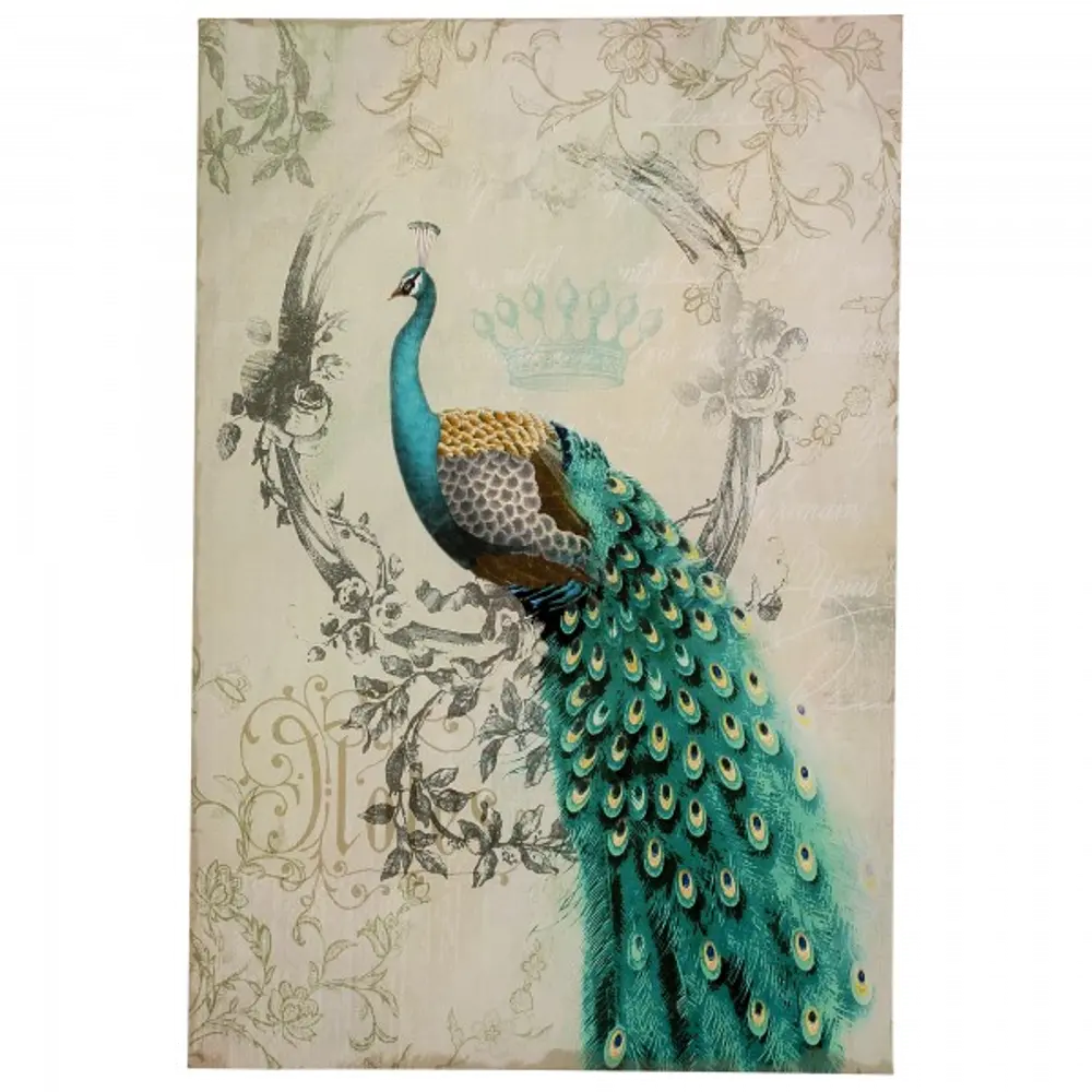 'Peacock Poise II' Canvas Wall Art-1
