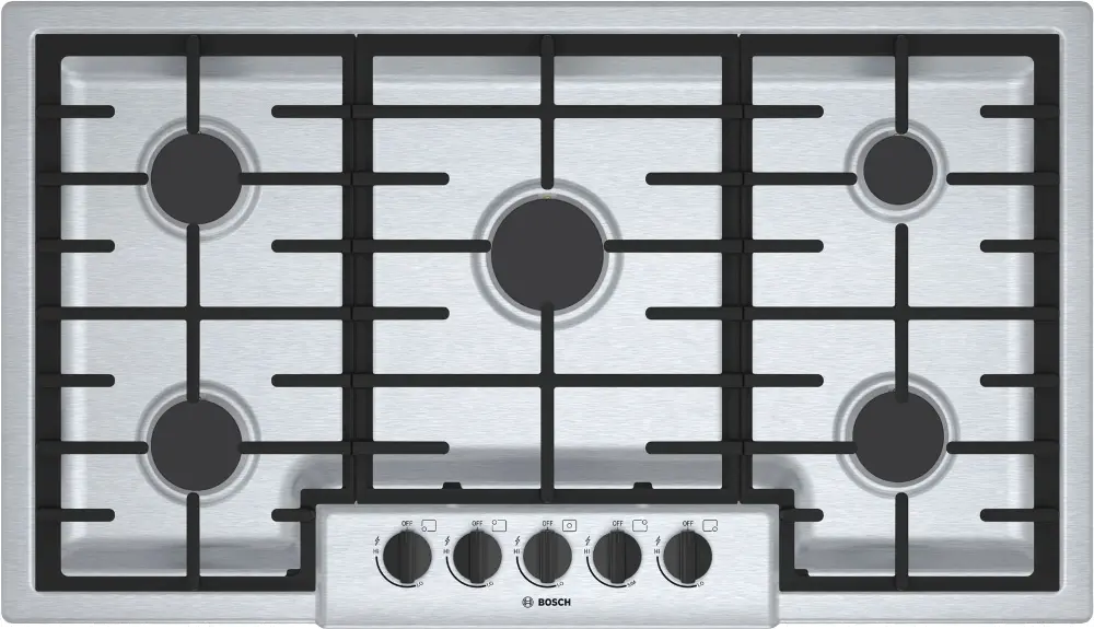 NGM5655UC Bosch 36 Inch 5 Burner Gas Cooktop - Stainless Steel-1