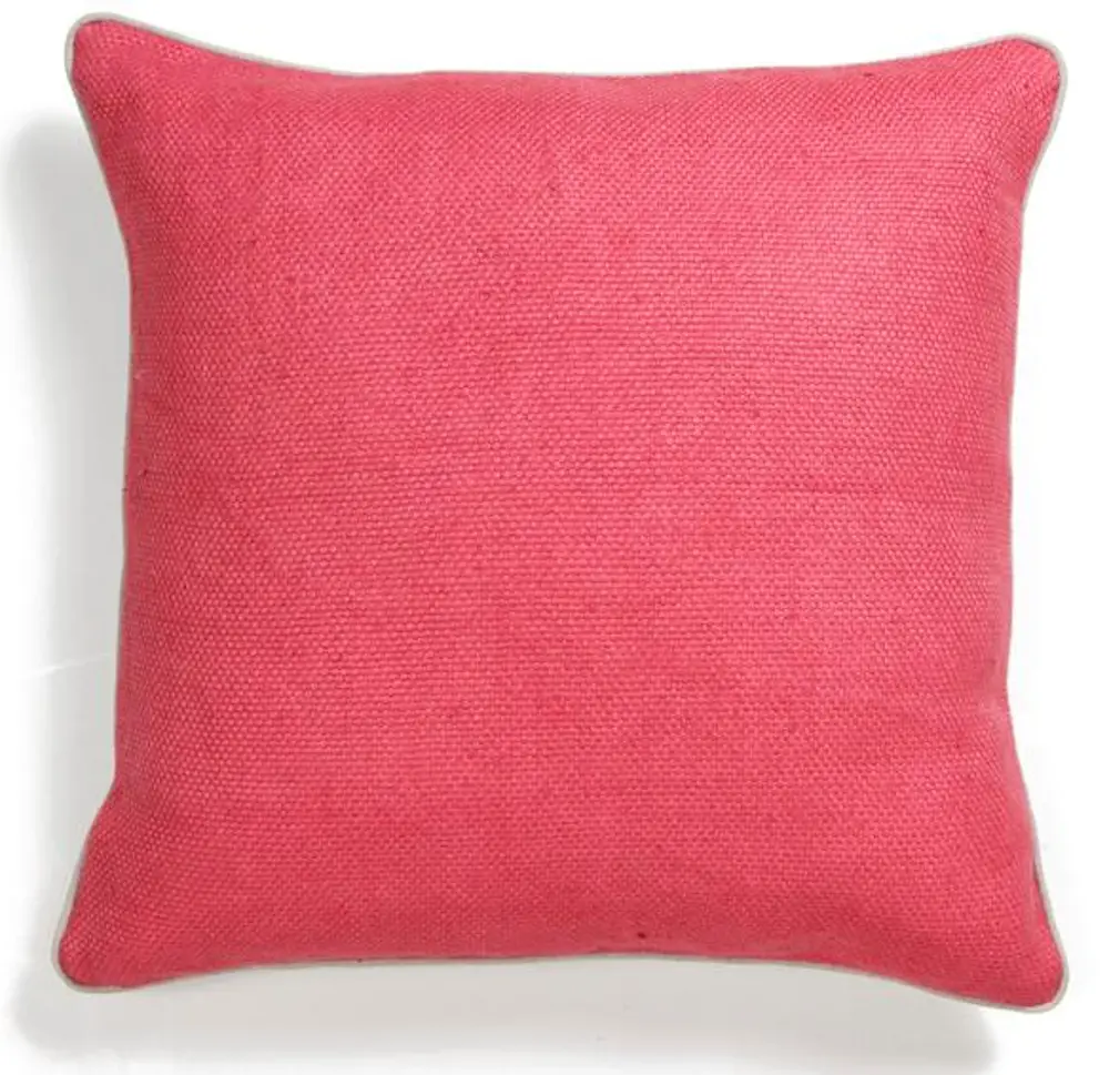 Pink Basket Weave Throw Pillow-1