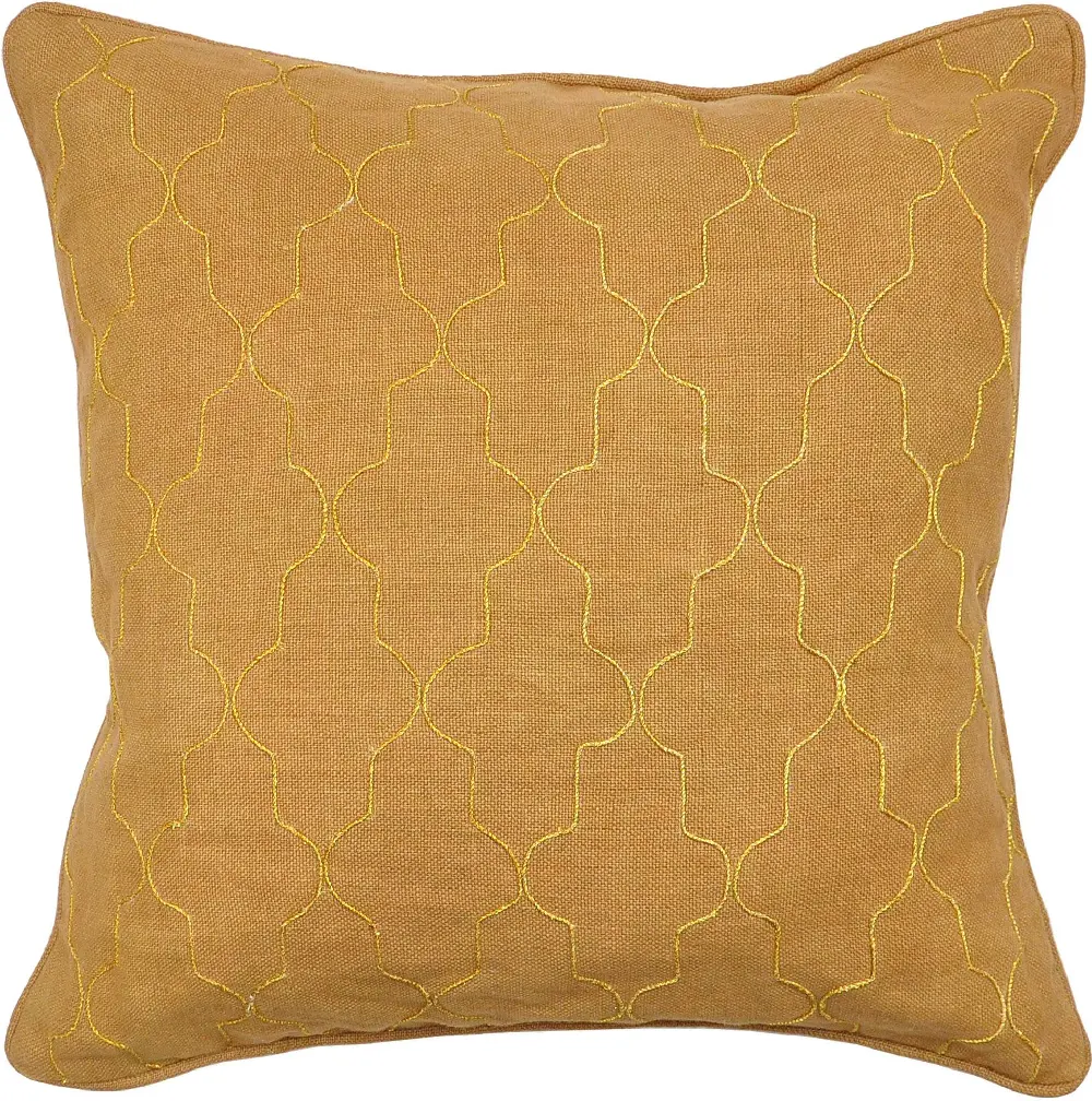 Mustard Seena Throw Pillow-1