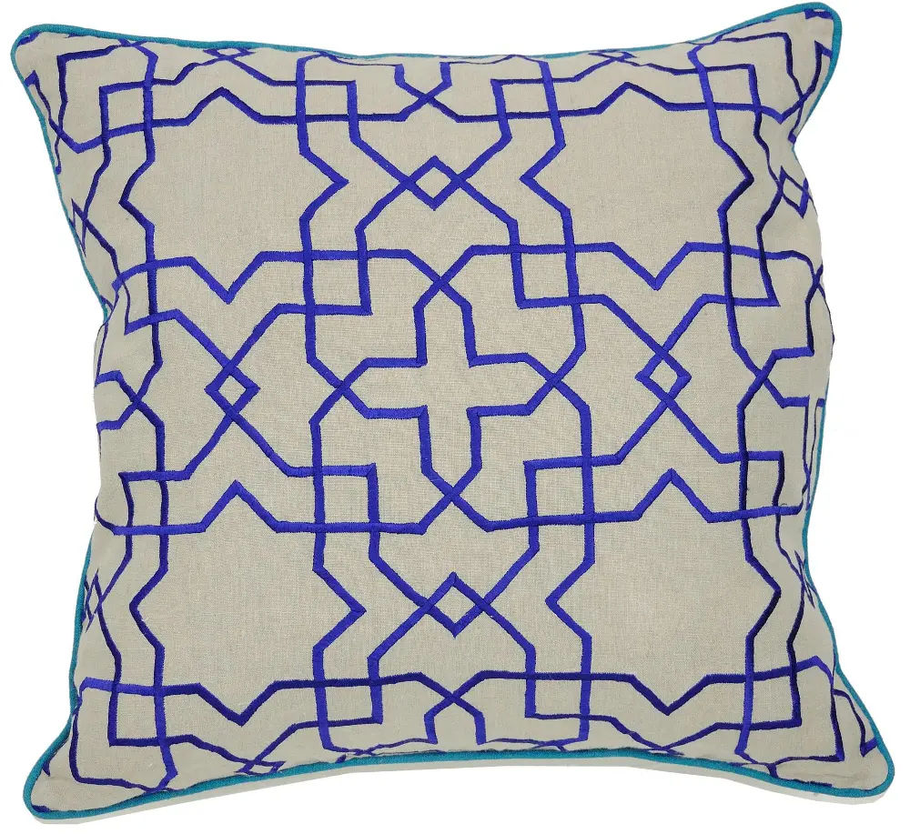 Blue Geometric Throw Pillow-1
