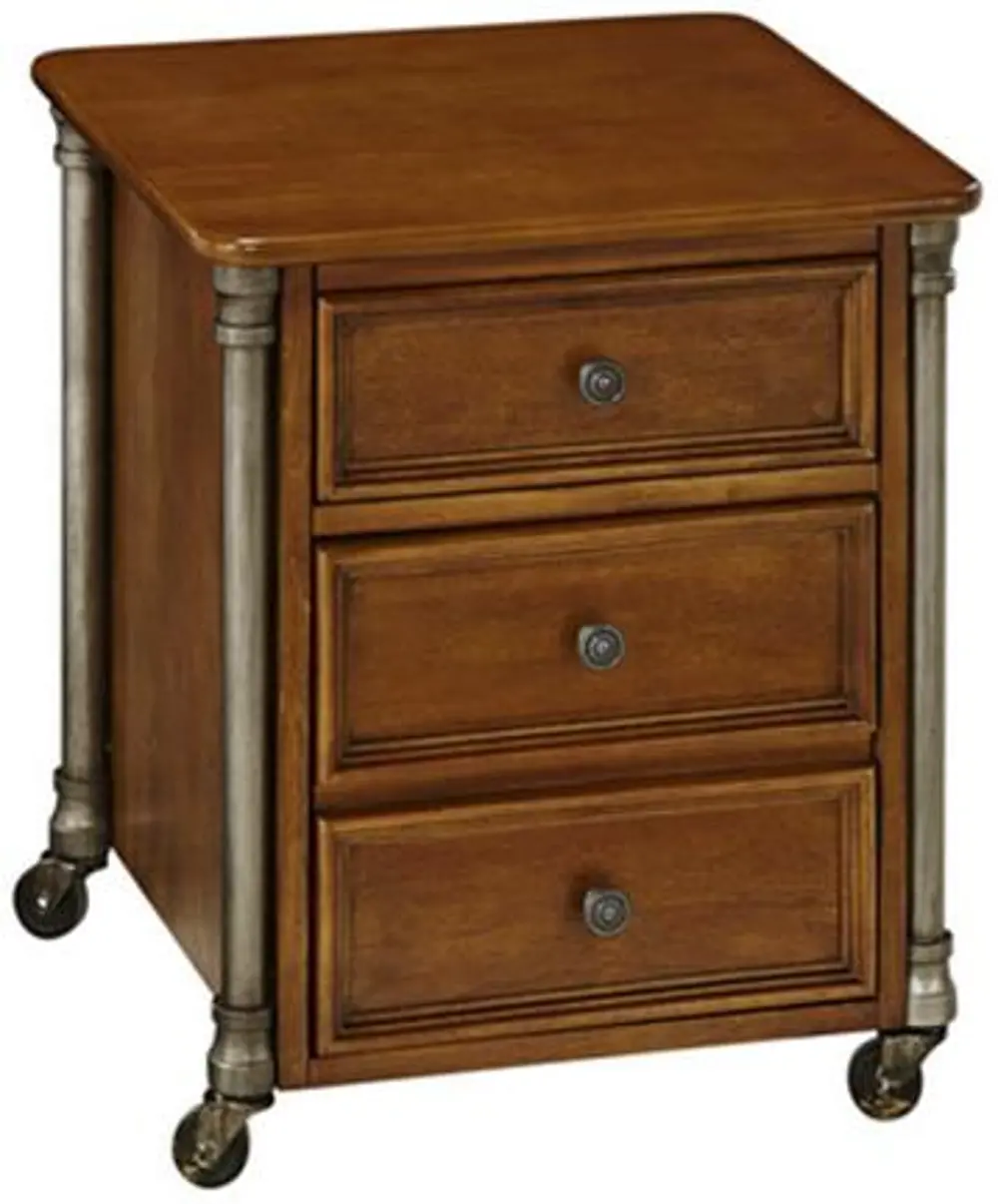 5061-01 Vintage Caramel 2 Drawer Rolling File Cabinet - Orleans Wood-1