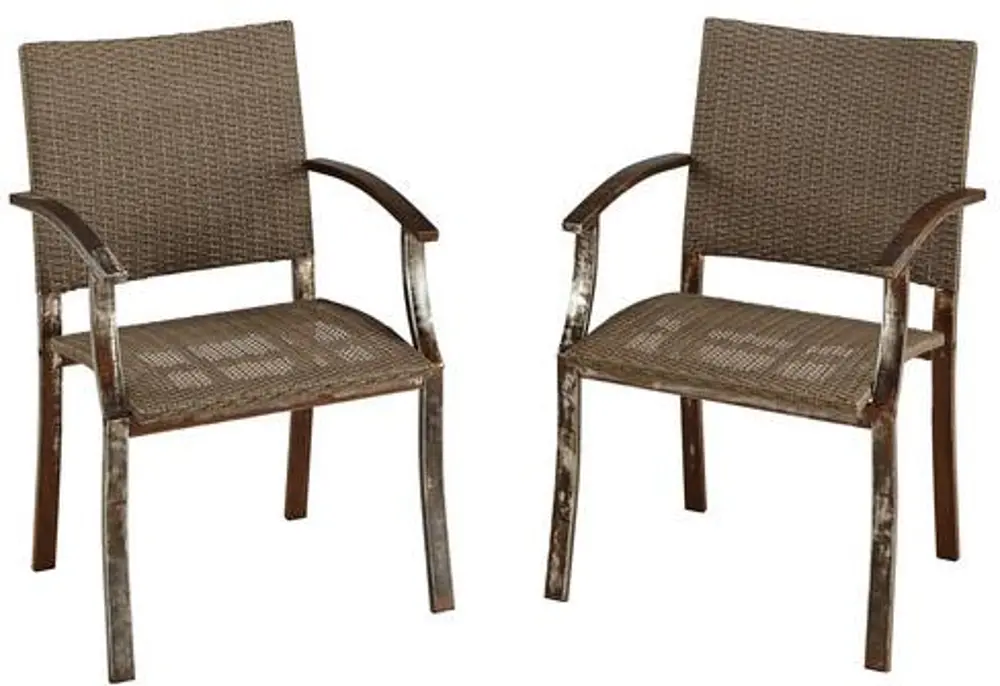 5670-802 Aged Metal Rust Dining Chair Pair - Urban Outdoor-1
