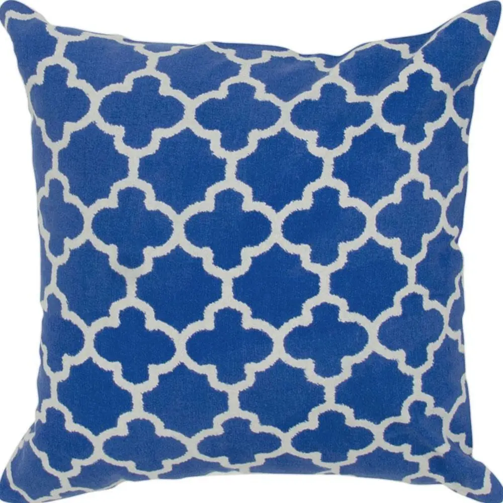 Blue and Silver Throw Pillow-1