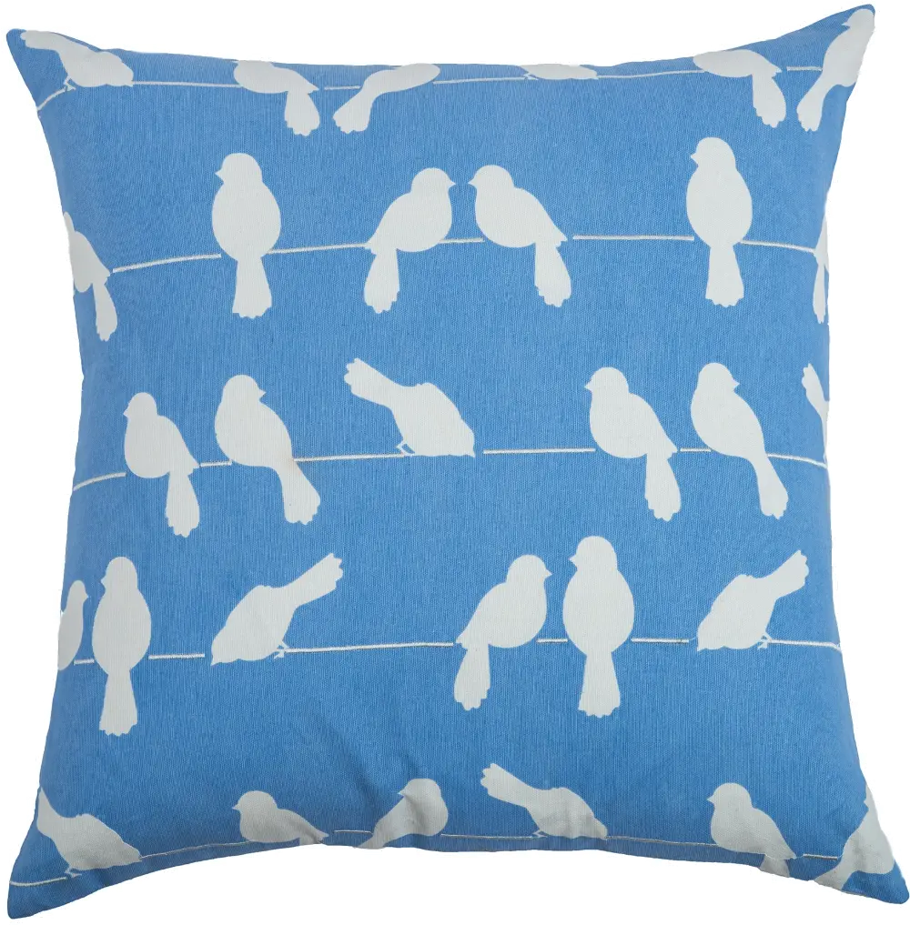 Blue and White Dove Throw Pillow-1