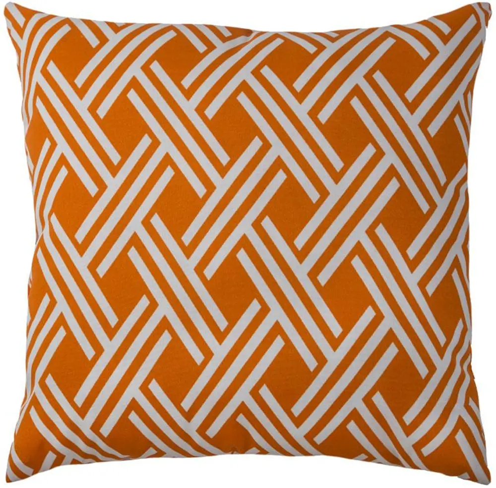 Tangerine Weave 22 Inch Indoor-Outdoor Throw Pillow-1