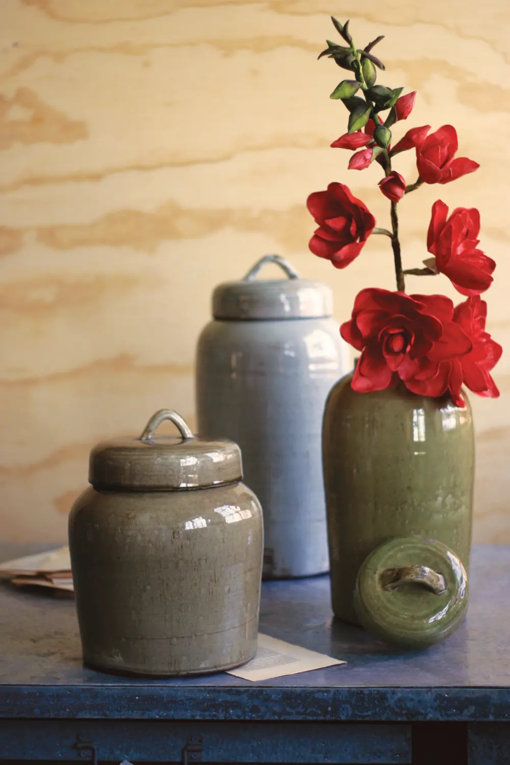 21 Inch Gray Lidded Canister-1
