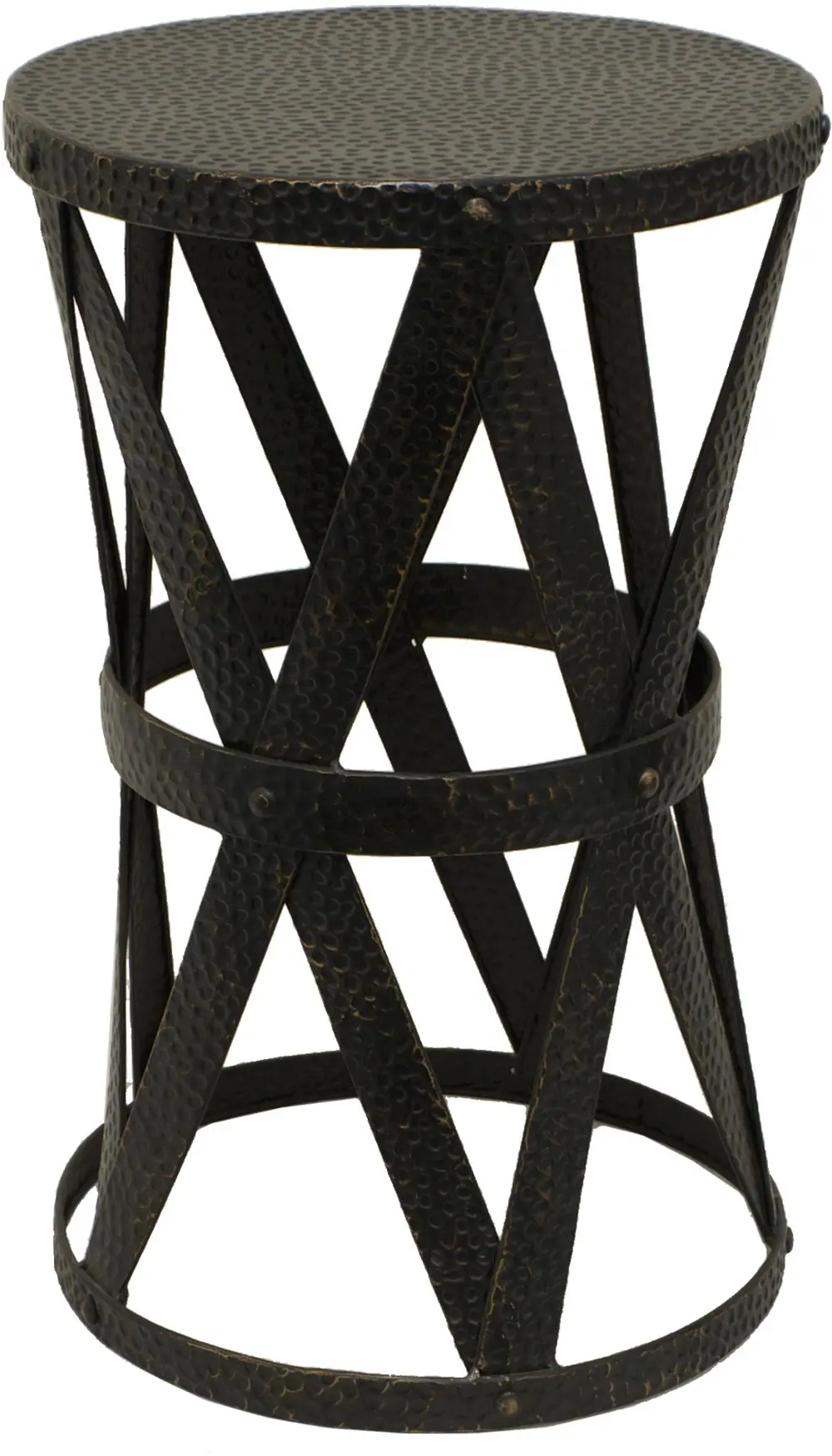 24 Inch Black Metal Accent Table-1