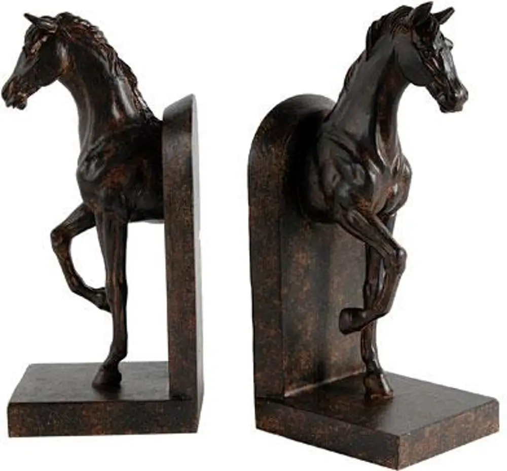 Brown Horse Bookend Pair-1