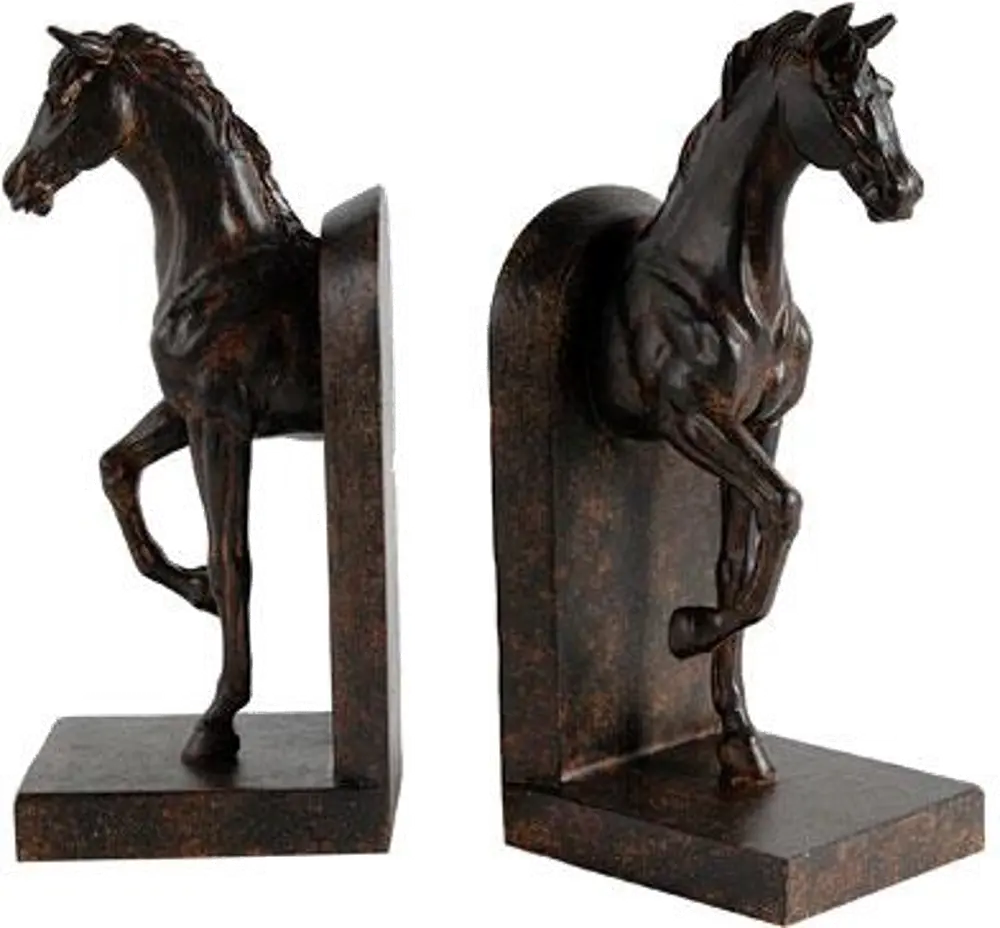 Brown Horse Bookend Pair-1