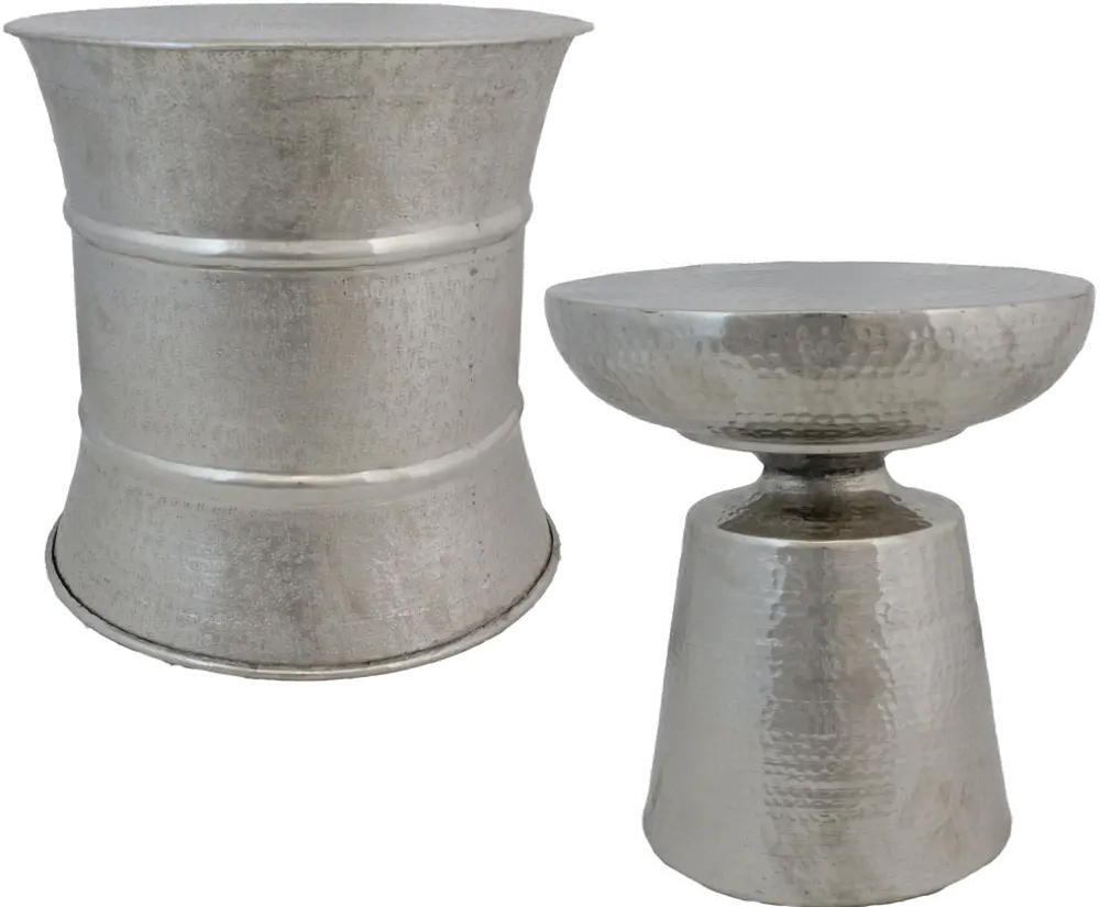 18 Inch Silver Accent Stool-1