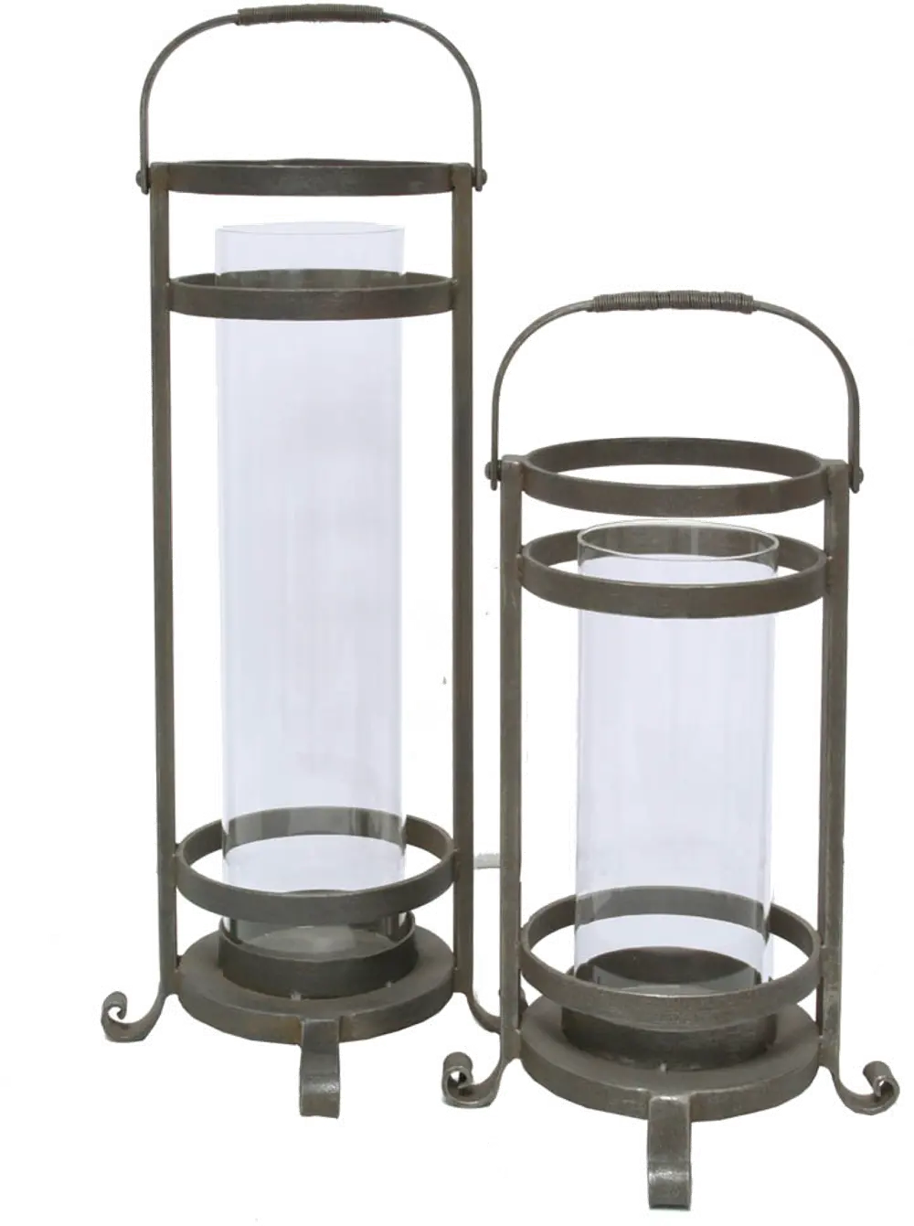 27 Inch Metal and Glass Lantern-1