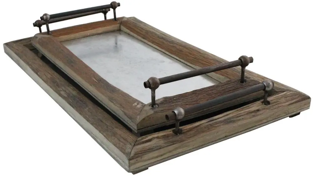 22 Inch Wood Dinah Tray with Handles-1