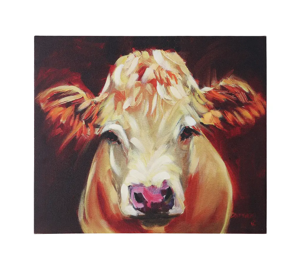 DE1848/COW/CANVAS 24x20 Inch Cow Canvas Wall Art-1