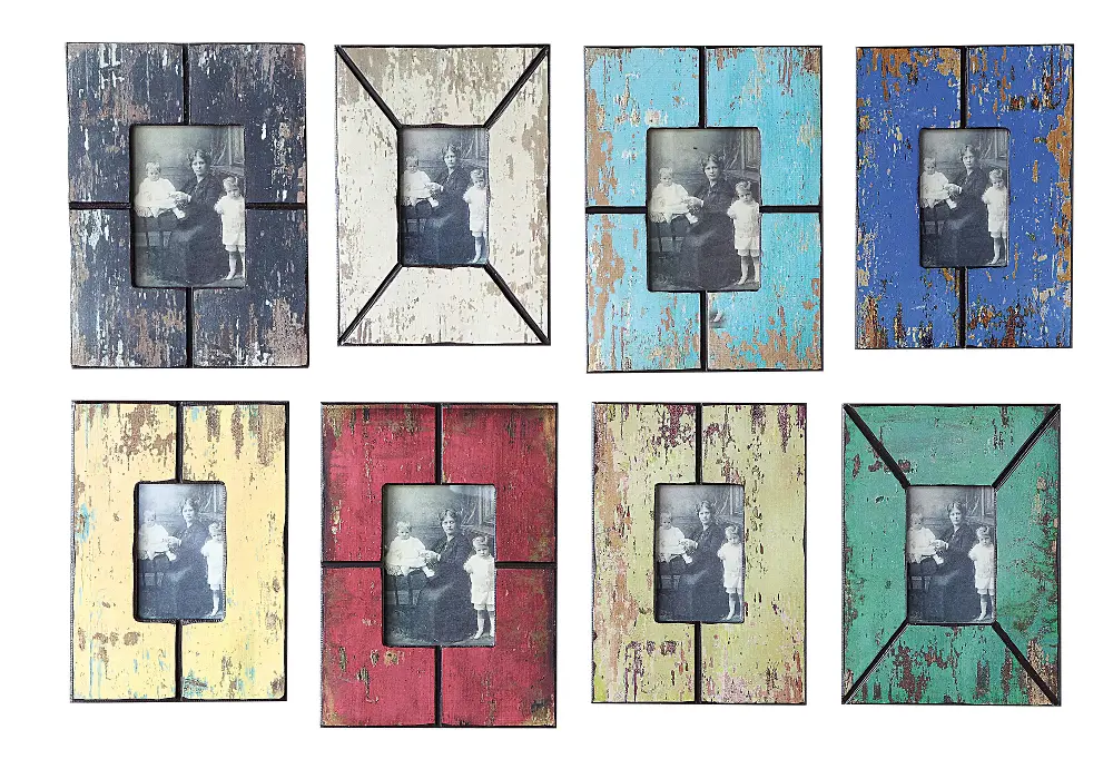 HD6510A-S/8-CP2S-IND Assorted Distressed Wood Picture Frame-1