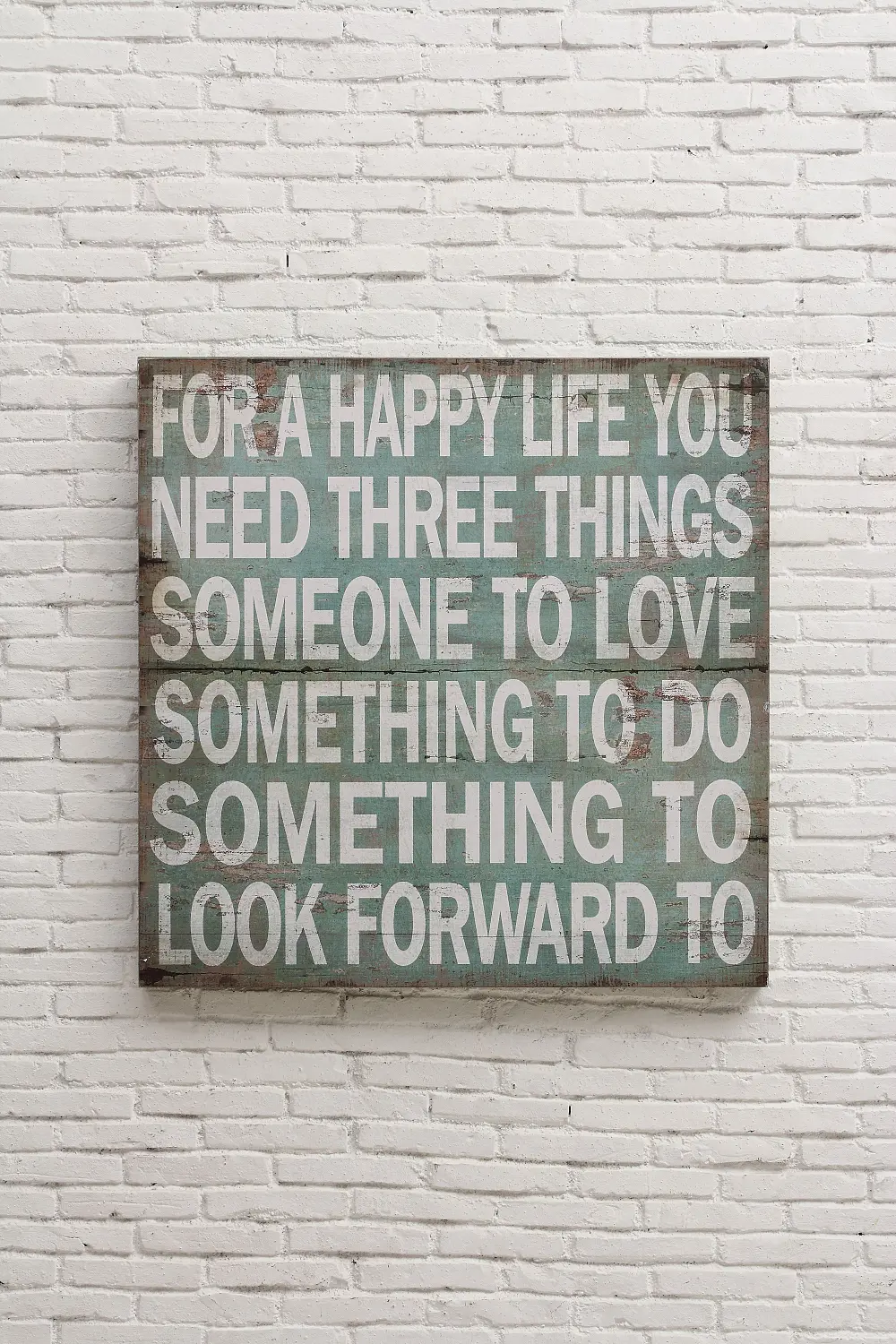 DA2222/HAPPYLIFE/WAL For A Happy Life Square Wooden Wall Plaque-1