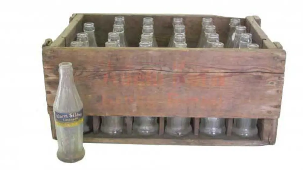 Vintage Wood Bottle Crate-1