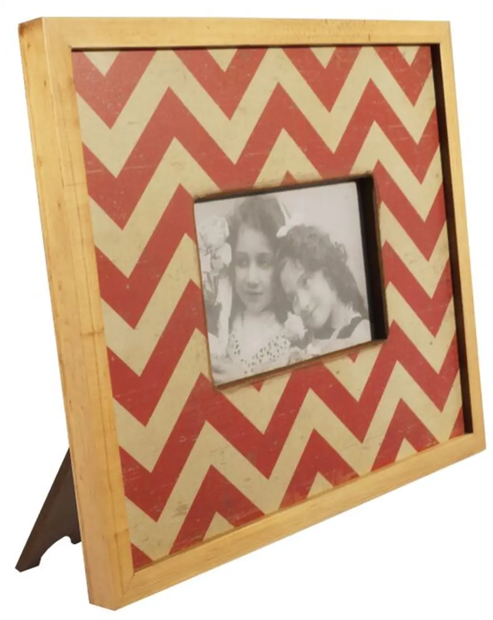 Red Chevron Wood Picture Frame-1
