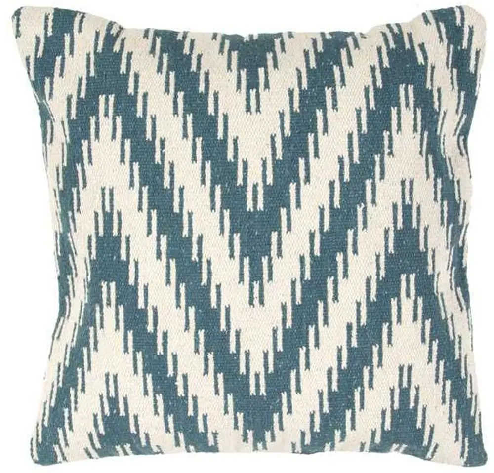 Teal and White Throw Pillow-1