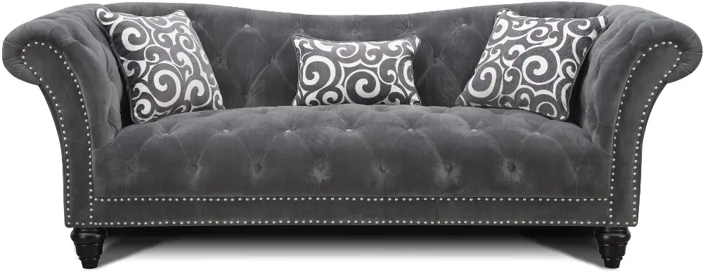 Smoke Gray Contemporary Traditional Sofa - Hutton-1