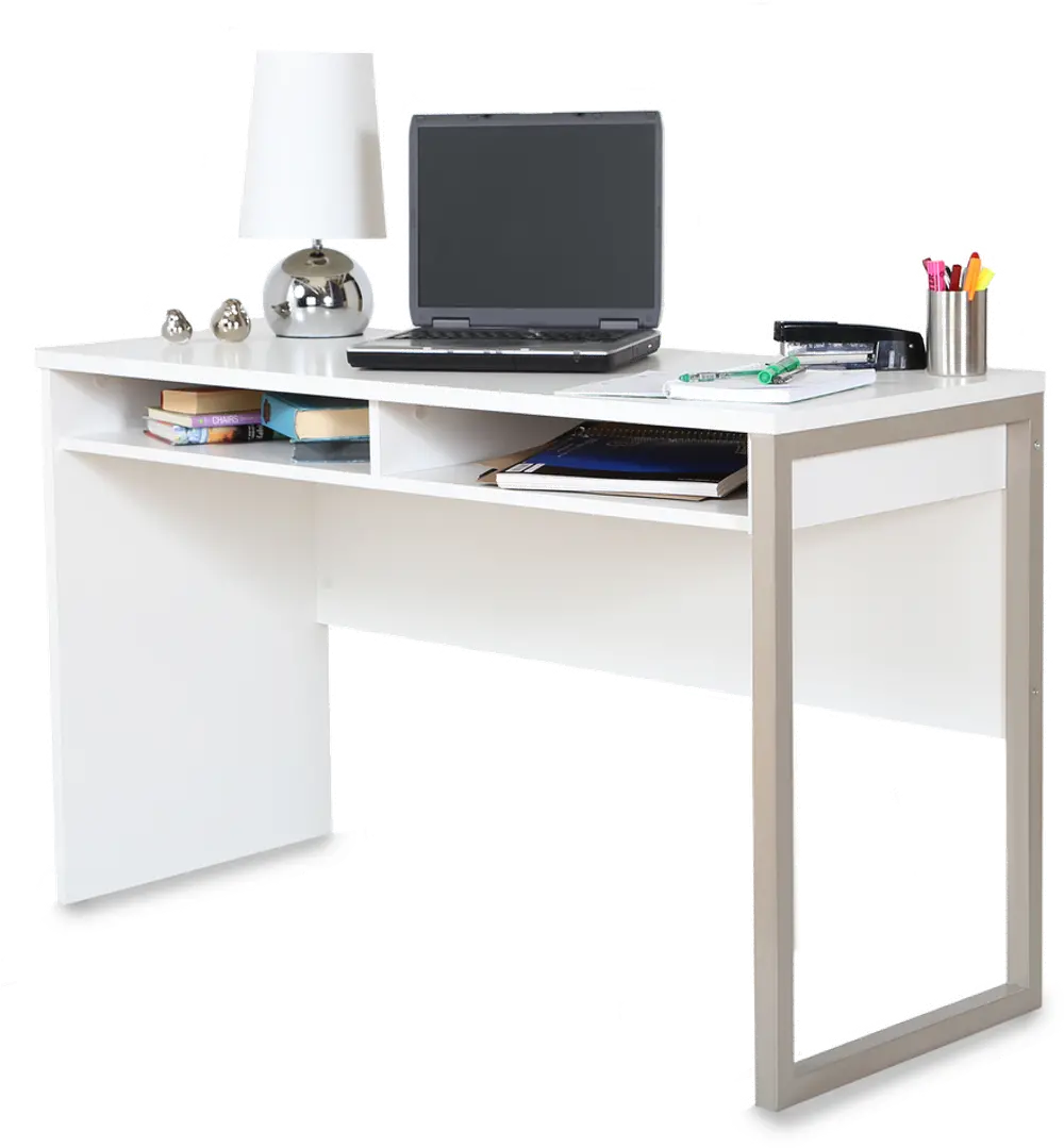 7350070 Interface Pure White Small Desk - South Shore-1